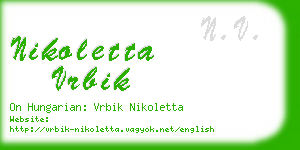 nikoletta vrbik business card